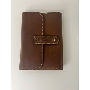 Indian‎ Motorcycle Brown Leather Trifold Travel Pouch Organizer Wallet 5 x 7"